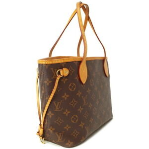 Louis Vuitton Brown Leather Tote Neverfull Bag Monogram